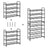 4 Tier Shoe Rack - Steel - Black - Stackable Storage for Up to 12 Pairs