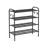 Shoe Rack - Metal - Ink Black - 4-Tier with Hooks