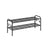 2-Tier Metal Shoe Rack - 4 Hooks - Ink Black - Height-Adjustable