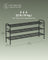 3-Tier Metal Shoe Rack - Ink Black - Height-Adjustable with 4 Side Hooks