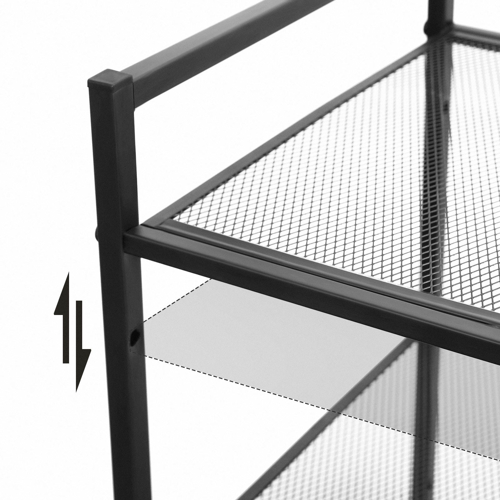 Shoe Rack - Metal - Black - 3-Tier Stackable Design for 9-12 Pairs of Shoes