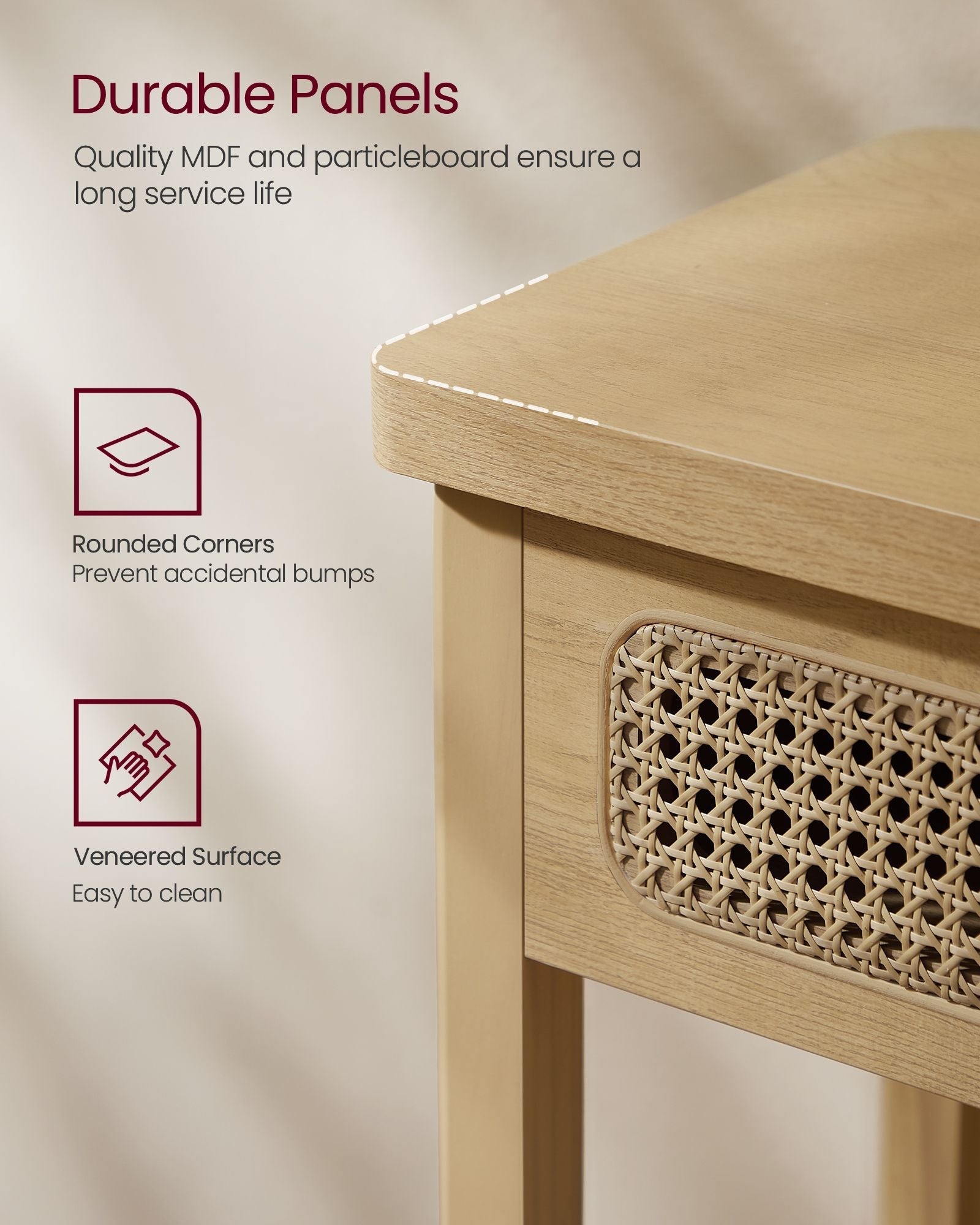 Console Table - Oak - Beige