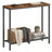 Console Table - Narrow with Storage - Rustic Brown, Matte Black - 80 x 24 x 81.2 cm