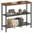 Console Table - Narrow with Storage - Rustic Brown, Matte Black - 80 x 24 x 81.2 cm