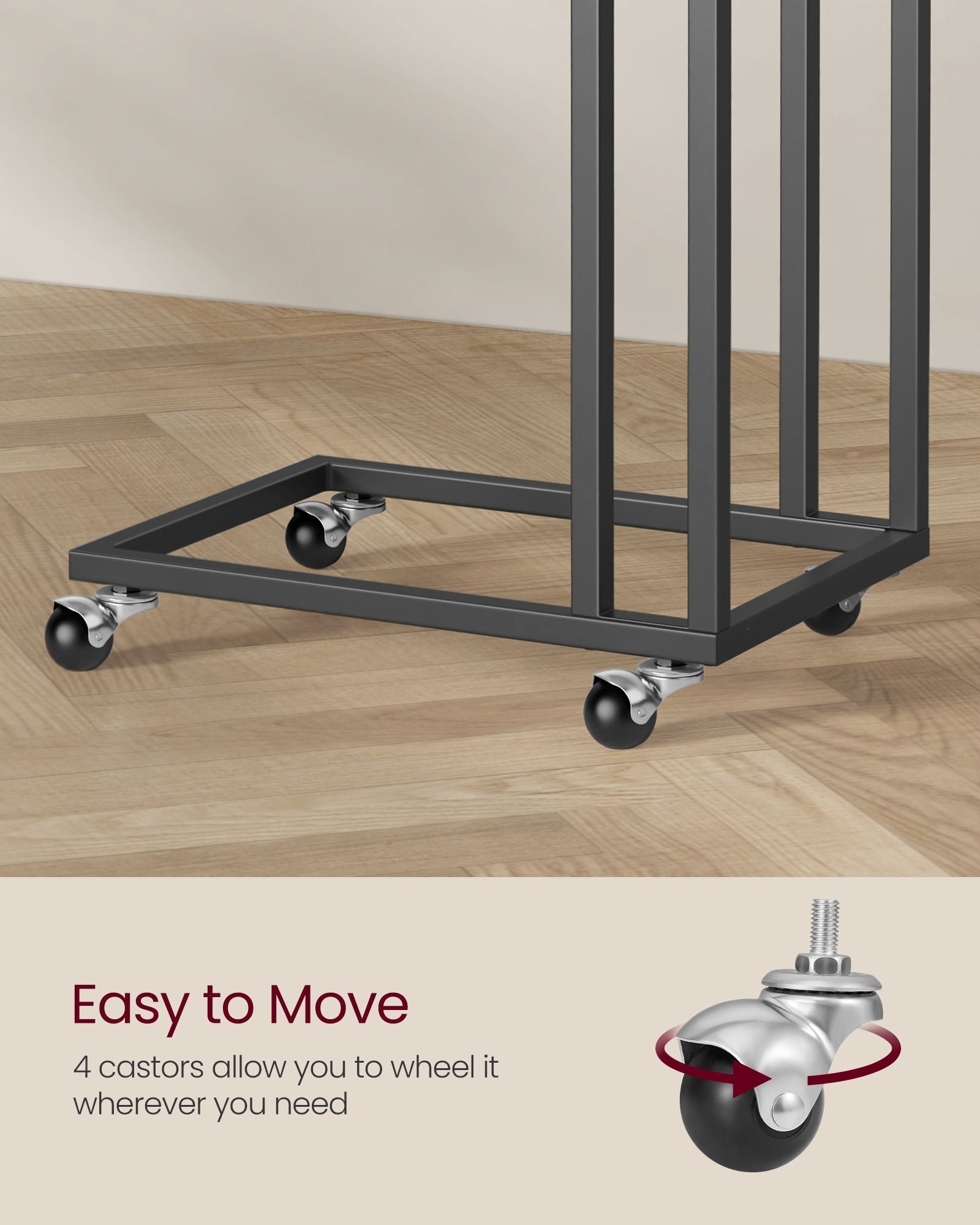 Side Table - Steel Frame - Greige and Black - Sturdy Design for Everyday Reliability