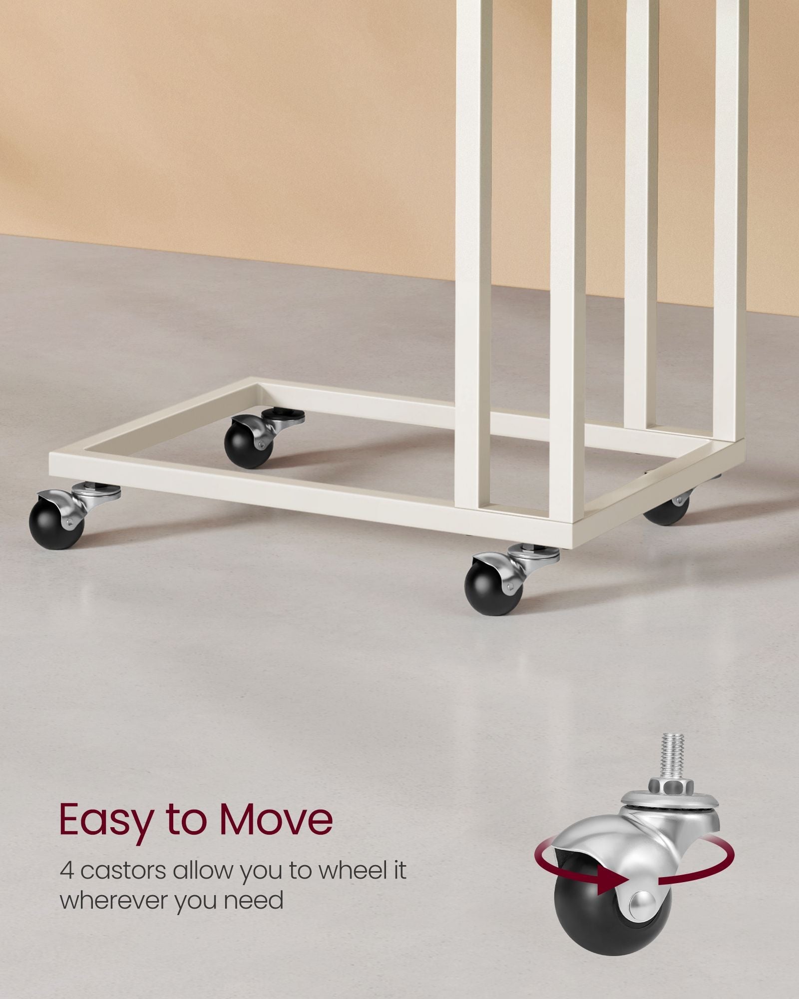 Side Table - Steel Frame - Greige and Black
