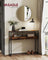 Console Table - Wood - Rustic Brown - 2-Tier Design with Semi-Open Compartments