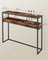 Console Table - Wood - Rustic Brown - 2-Tier Design with Semi-Open Compartments
