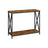 Industrial Console Table - 2-Tier Design with X-Bars - Wood - Rustic Brown and Black