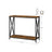 Industrial Console Table - 2-Tier Design with X-Bars - Wood - Rustic Brown and Black