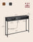 Slim Console Table - Wood - Charcoal Grey - Space-Saving with Charging Station