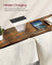 Slim Console Table - Wood - Rustic Brown - Space-Saving with Charging Station
