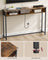 Slim Console Table - Wood - Rustic Brown - Space-Saving with Charging Station