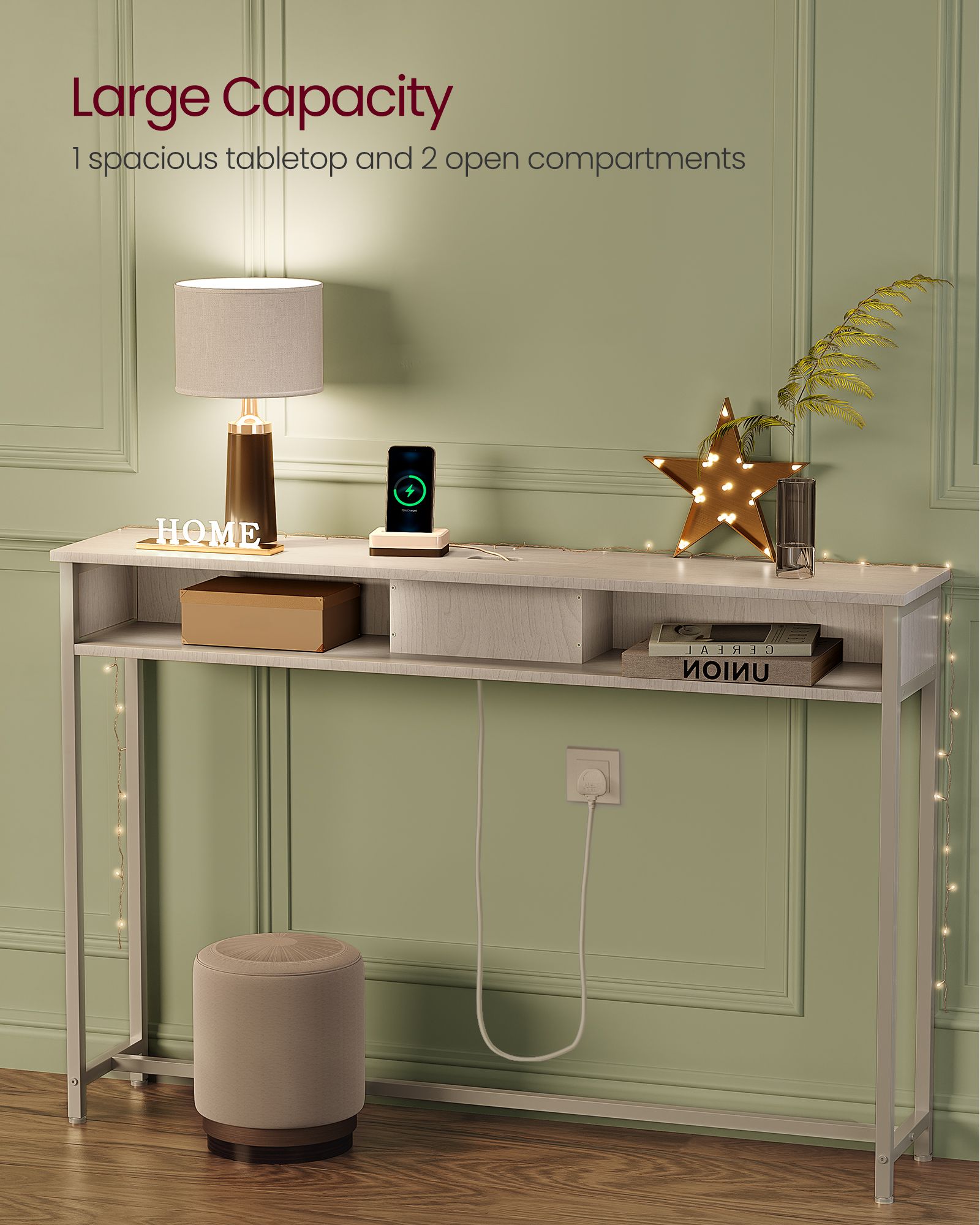Slim Console Table - Engineered Wood - Snow White