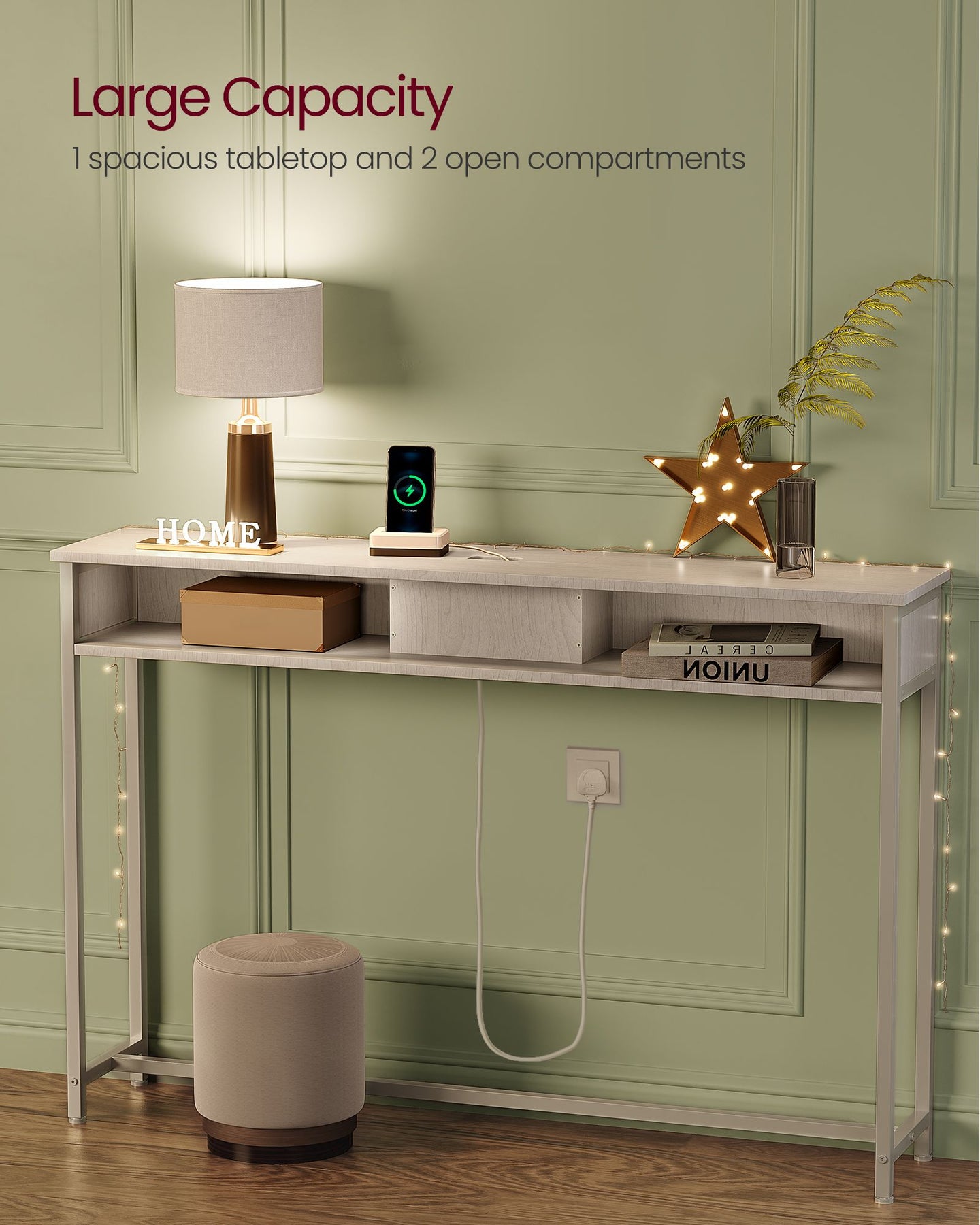 Slim Console Table - Engineered Wood - Snow White