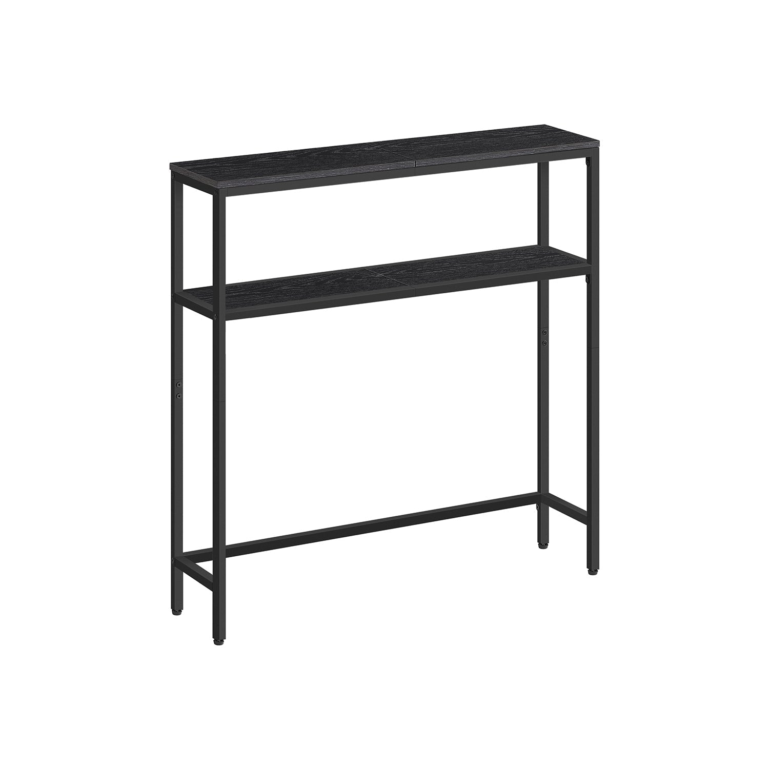 2-Tier Slim Console Table - 2 Shelves for Hallway - Engineered Wood - Charcoal Grey
