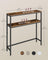2-Tier Console Table - Wood - Rustic Brown - Slim Design with Shelves