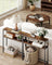 2-Tier Console Table - Wood - Rustic Brown - Slim Design with Shelves