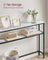 Console Table - Marble - White and Ink Black - 2-Tier Design with Shelves