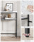 Console Table - Marble - White and Ink Black - 2-Tier Design with Shelves