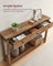 Console Table - Wood - Rustic Walnut - 3 Drawers with Open Shelf