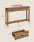 Console Table - Wood - Rustic Walnut - 3 Drawers with Open Shelf