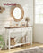 Console Table for Hallway Slim Sofa Table for Living Room Honey Brown and Rustic White - Wood and Solid Wood - Honey Brown