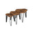 Set of 3 Nesting Coffee Tables - Steel Frame - Rustic Brown and Black