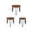 Set of 3 Nesting Coffee Tables - Steel Frame - Rustic Brown and Black
