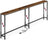 Console Table - Narrow with Storage - Rustic Brown And Matte Black - 200 x 15 x (64-89.4) cm