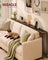 Console Table - Narrow with Storage - Rustic Brown And Matte Black - 200 x 15 x (64-89.4) cm