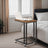 C-Shaped End Table - Metal - Rustic Brown and Black - With Casters