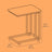C-Shaped End Table - Metal - Rustic Brown and Black - With Casters