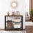 Console Table - Iron - Rustic Brown - Narrow Design with 2 Mesh Shelves