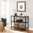 Console Table - Iron - Rustic Brown - Narrow Design with 2 Mesh Shelves