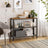 Console Table - Iron - Rustic Brown - Narrow Design with 2 Mesh Shelves