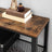 Console Table - Iron - Rustic Brown - Narrow Design with 2 Mesh Shelves