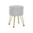 Round Velvet Storage Ottoman - 4 Metal Legs - Dove Grey - Versatile for Dressing Room