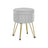 Round Storage Ottoman - Velvet - Ink Black - with Metal Legs