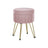 Round Storage Ottoman - Velvet - Ink Black - with Metal Legs