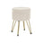 Round Storage Ottoman - Velvet - Ink Black - with Metal Legs