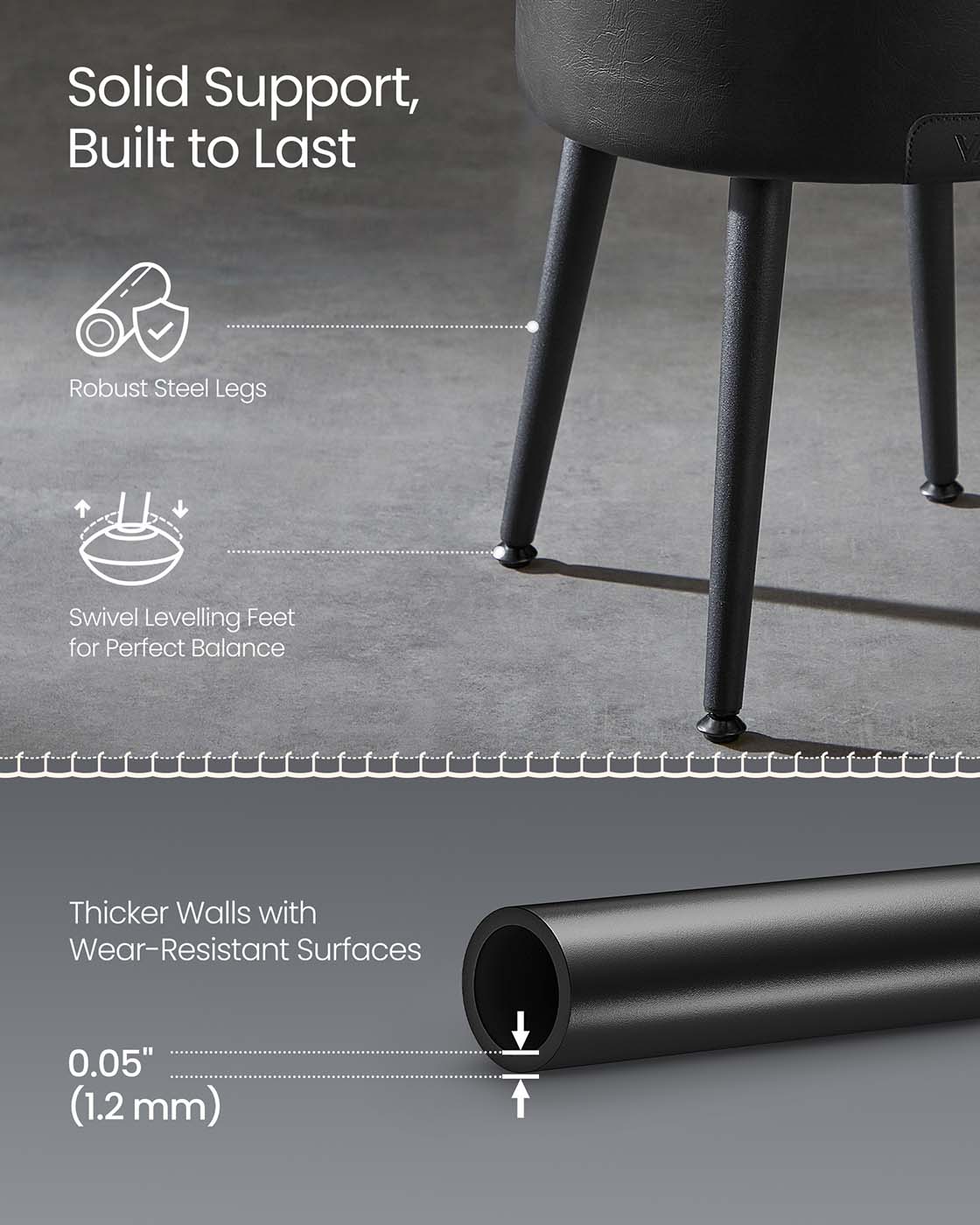 Storage Ottoman - Synthetic Leather - Ink Black
