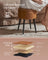 Storage Ottoman - Synthetic Leather - Caramel Brown - Round with Steel Legs