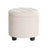 Round Ottoman - Linen-Look Fabric - Dark Grey - Storage and Footrest Functionality