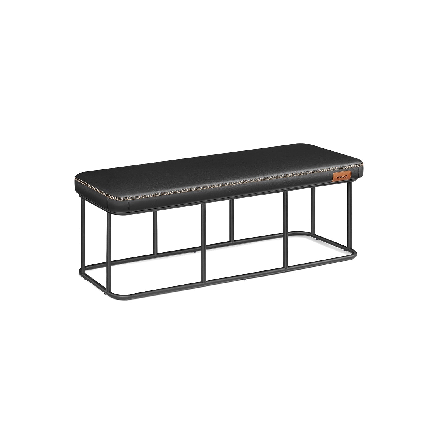 Ottoman Bench - Synthetic Leather - Ink Black - Max Load 300 kg