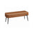 Ottoman Bench - Synthetic Leather - Caramel Brown - Mid-Century Modern with Steel Legs