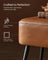 Ottoman Bench - Synthetic Leather - Caramel Brown - Mid-Century Modern with Steel Legs