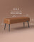 Ottoman Bench - Synthetic Leather - Caramel Brown - Mid-Century Modern with Steel Legs