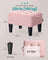 Ottoman Footstool - Velvet - Pastel Pink - Thick Cushion