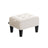Velvet Ottoman Footstool - 150 kg Weight Capacity - Cappuccino Beige - Thick Cushion